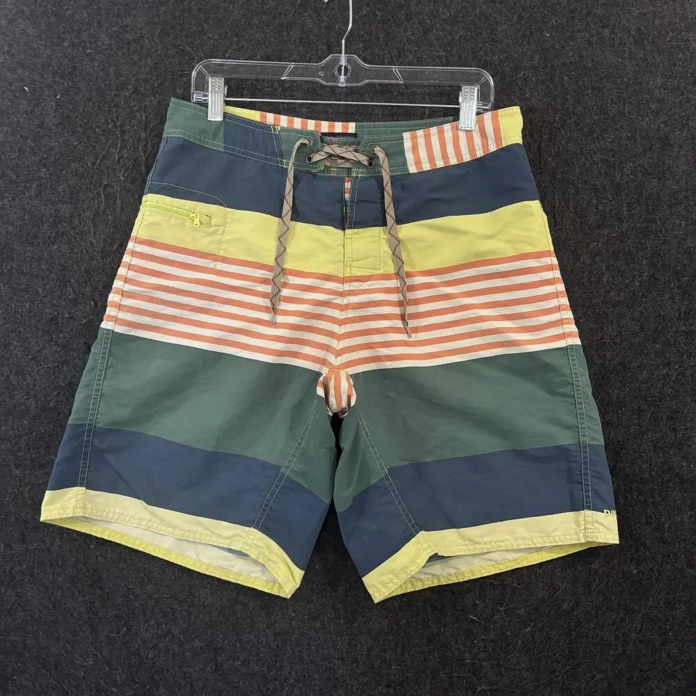 Patagonia Wavefarer Board Shorts Men's 32 Striped Swim Trunks Cargo Pocket
